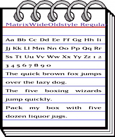 MatrixWideOldstyle Regular animated font preview