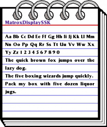MatroxDisplaySSK Regular animated font preview