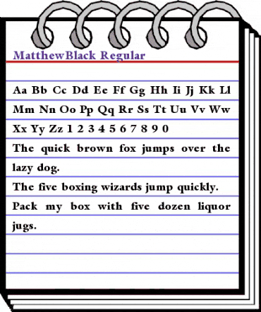 MatthewBlack Regular animated font preview