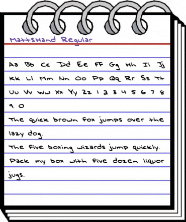 MattsHand Regular animated font preview
