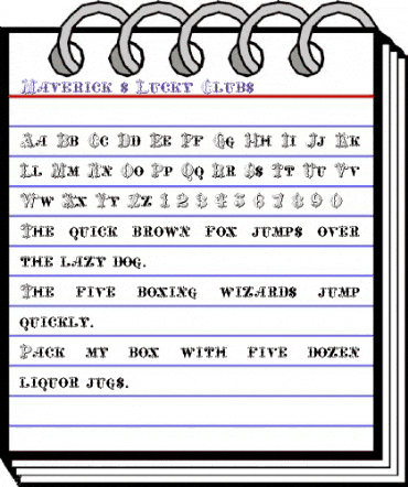 Maverick's Lucky Clubs Regular animated font preview