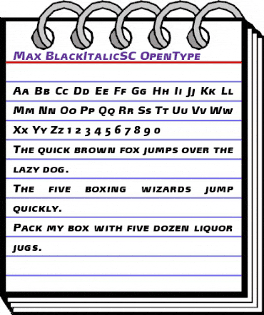 Max-BlackItalicSC Regular animated font preview
