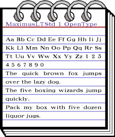 Maximus LT Std Medium animated font preview