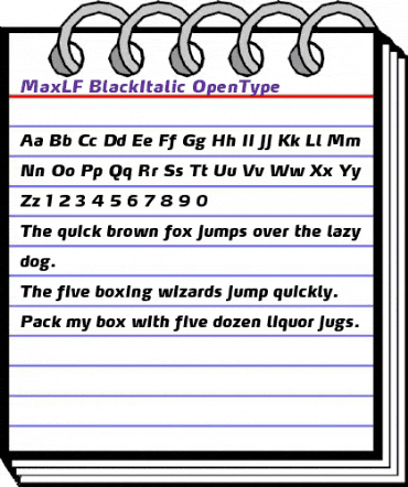 MaxLF-BlackItalic Regular animated font preview