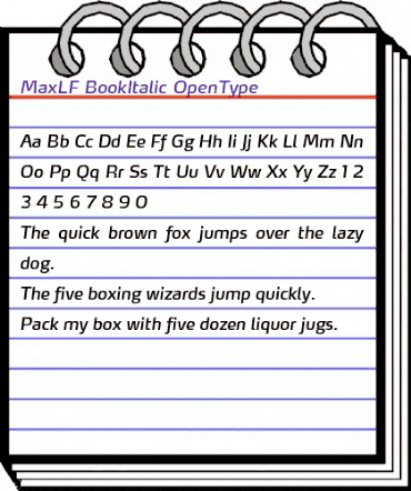 MaxLF-BookItalic Regular animated font preview