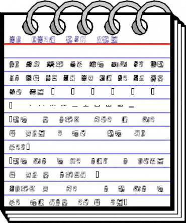 MayaMonthGlyphs Regular animated font preview MayaMonthGlyphs Regular animated font preview