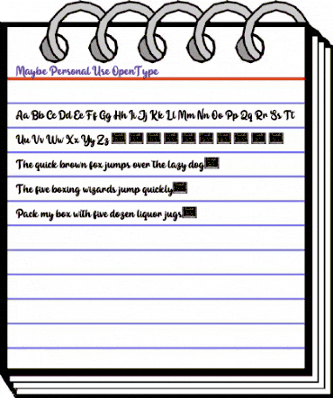 Maybe Personal Use animated font preview