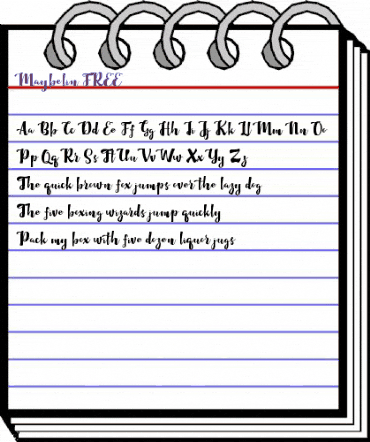 Maybelin FREE Regular animated font preview