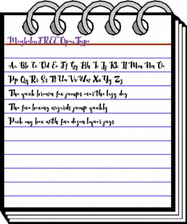 Maybelin FREE Regular animated font preview