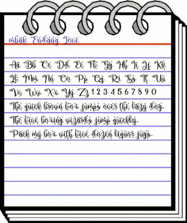 mbak Endang Love Regular animated font preview
