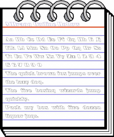 MBragg Outline Hollow Regular animated font preview