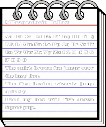 MBraggadocio Hollow Regular animated font preview