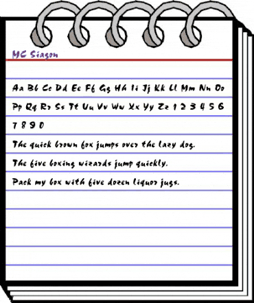 MC Siagon Regular animated font preview