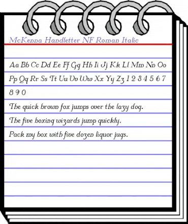 McKenna Handletter NF Roman Italic Regular animated font preview