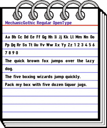 MechanicGothic Regular animated font preview