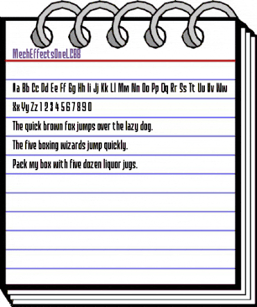 MechEffects One LC BB Regular animated font preview