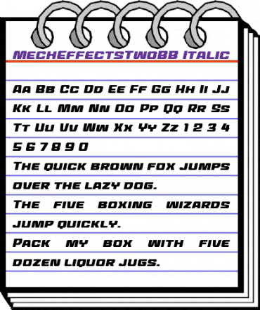 MechEffects Two BB Italic animated font preview