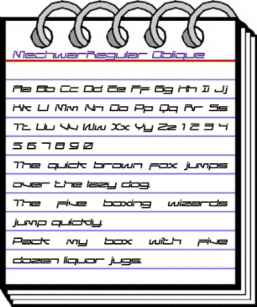 MechwarRegular Oblique Regular animated font preview