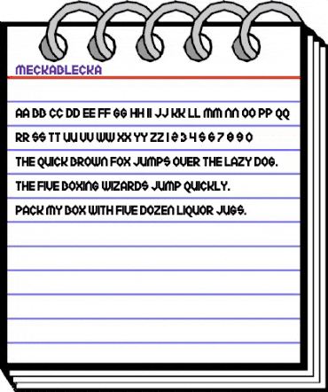 Meckablecka Regular animated font preview