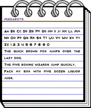 Medabots Regular animated font preview