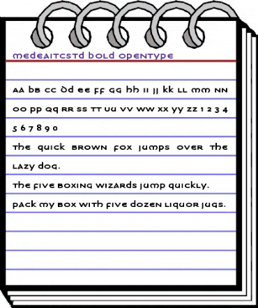 Medea ITC Std Bold animated font preview