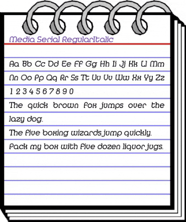 Media-Serial RegularItalic animated font preview