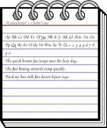 Medici Script Regular animated font preview