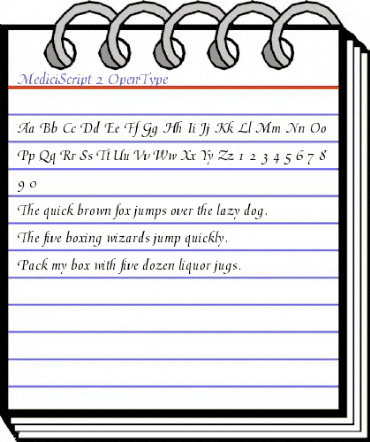 MediciScript Regular animated font preview