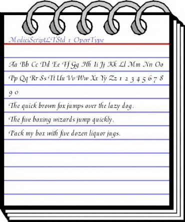 Medici Script LT Std Medium animated font preview