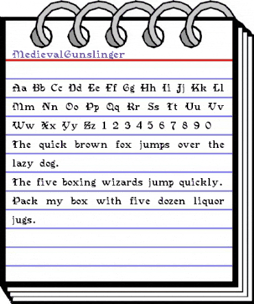 MedievalGunslinger Regular animated font preview
