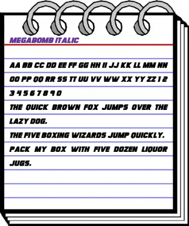 Megabomb Italic animated font preview