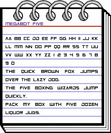 Megabot Five Regular animated font preview