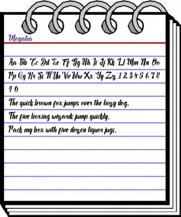 Megalia Regular animated font preview