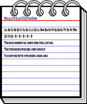 Megalito Slab SC ExtCond Regular animated font preview