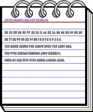 Megalomania Hollow Regular animated font preview