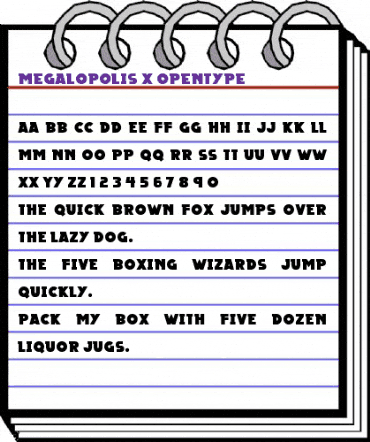 Megalopolis X Regular animated font preview