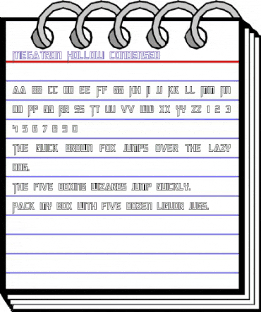 Megatron Hollow Condensed Regular animated font preview