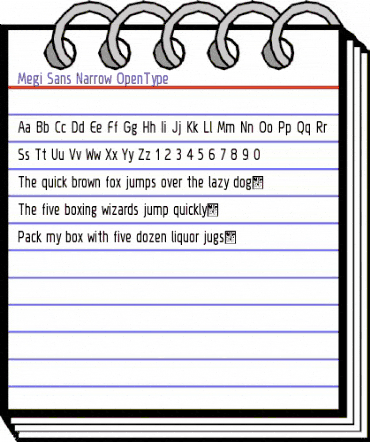 Megi Sans Narrow Regular animated font preview