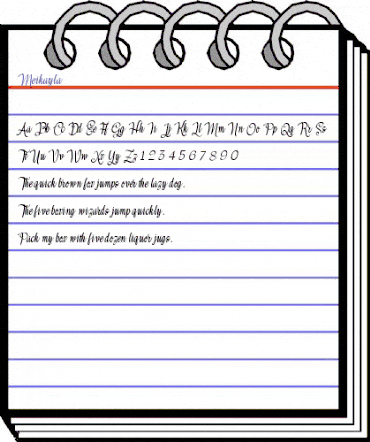 Meikayla script Regular animated font preview