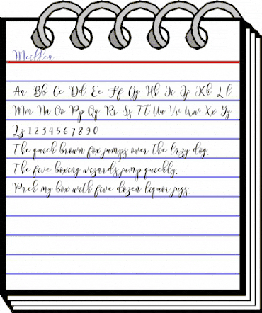 Meillea Regular animated font preview