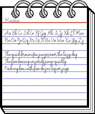 Meisha Regular animated font preview