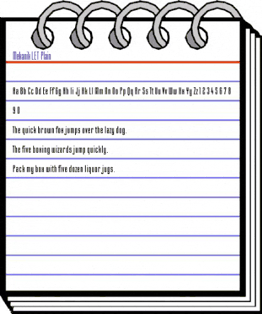 Mekanik LET Plain animated font preview