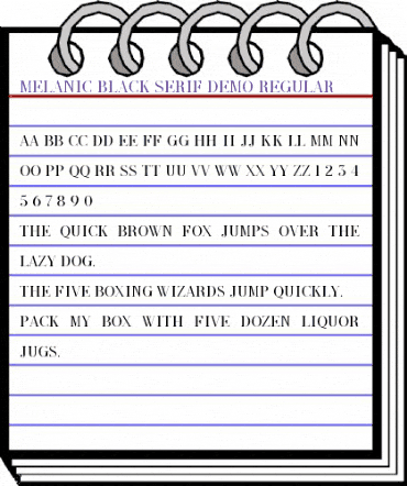 Melanic Black Serif Demo Regular animated font preview