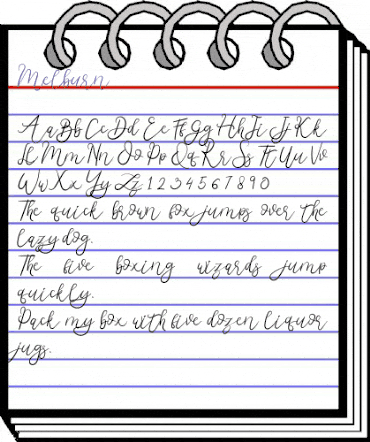 Melburn Regular animated font preview