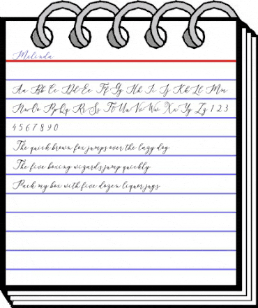 Melinda Regular animated font preview