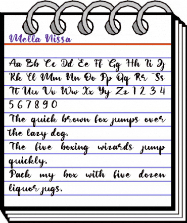 Mella Nissa Regular animated font preview