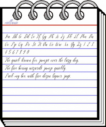 mellanie Regular animated font preview