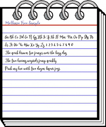 Mellanie Regular animated font preview