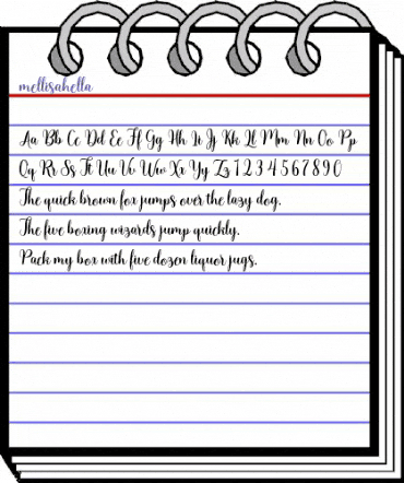 mellisahella Regular animated font preview