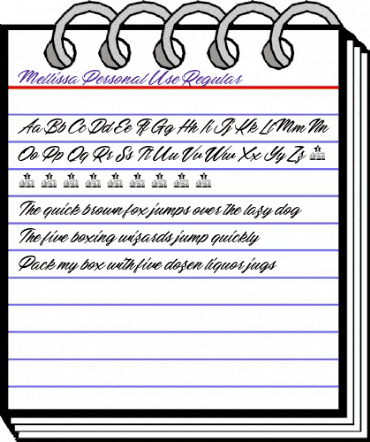 Mellissa Personal Use Regular animated font preview